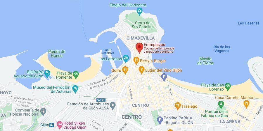 mapa de situación del restaurante Entreplazas